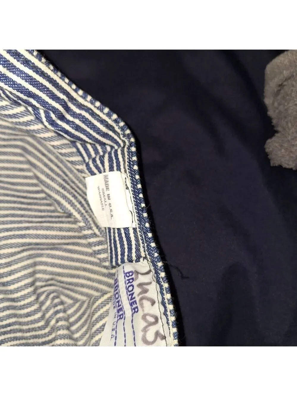 Striped Blue and White Train Conductor Cap Small - Picture 2 of 2